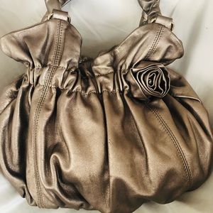 Anne Klein rose gold leather purse